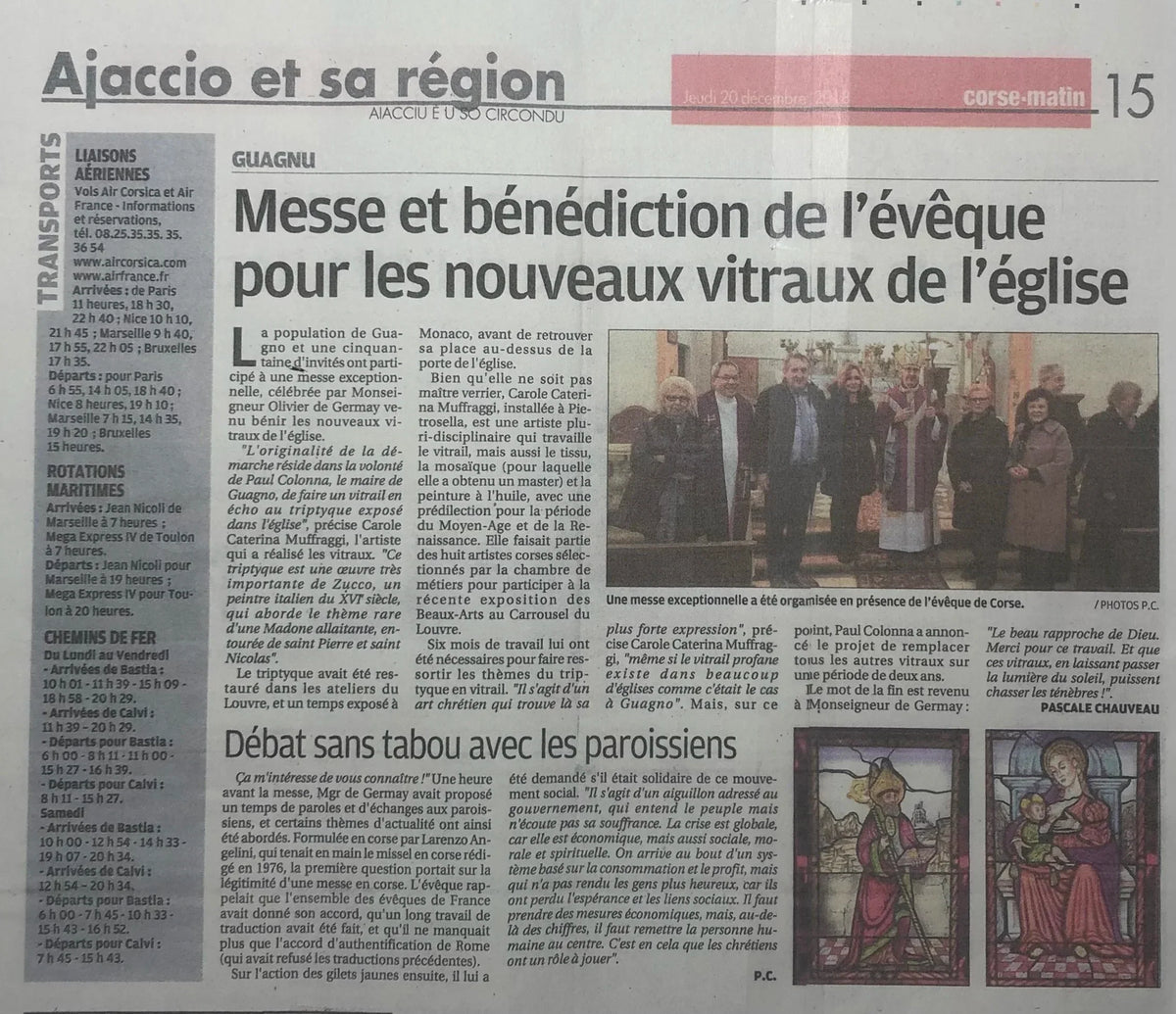 Article de presse dans le CORSE-MATIN