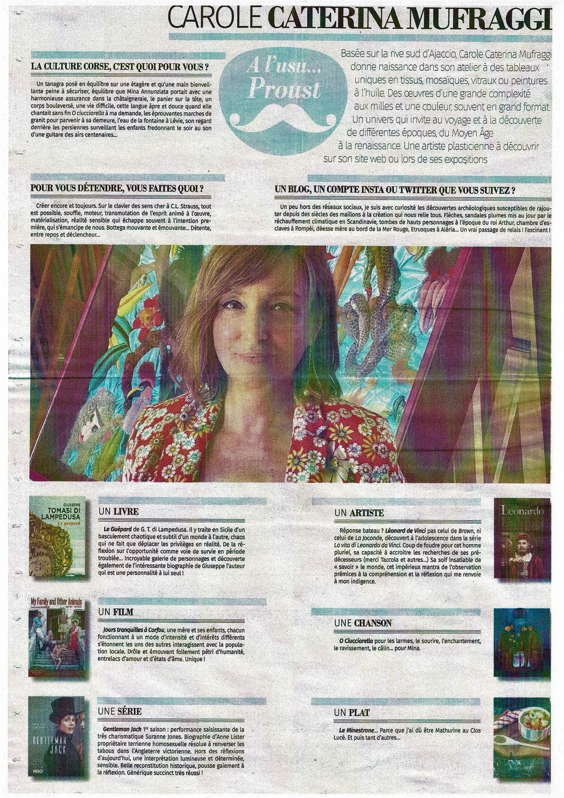 Article de presse SETTIMANA “A l’usu… Proust” du 03/11/2022.