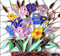 Bouquet 60x56 Création vitrail tiffany