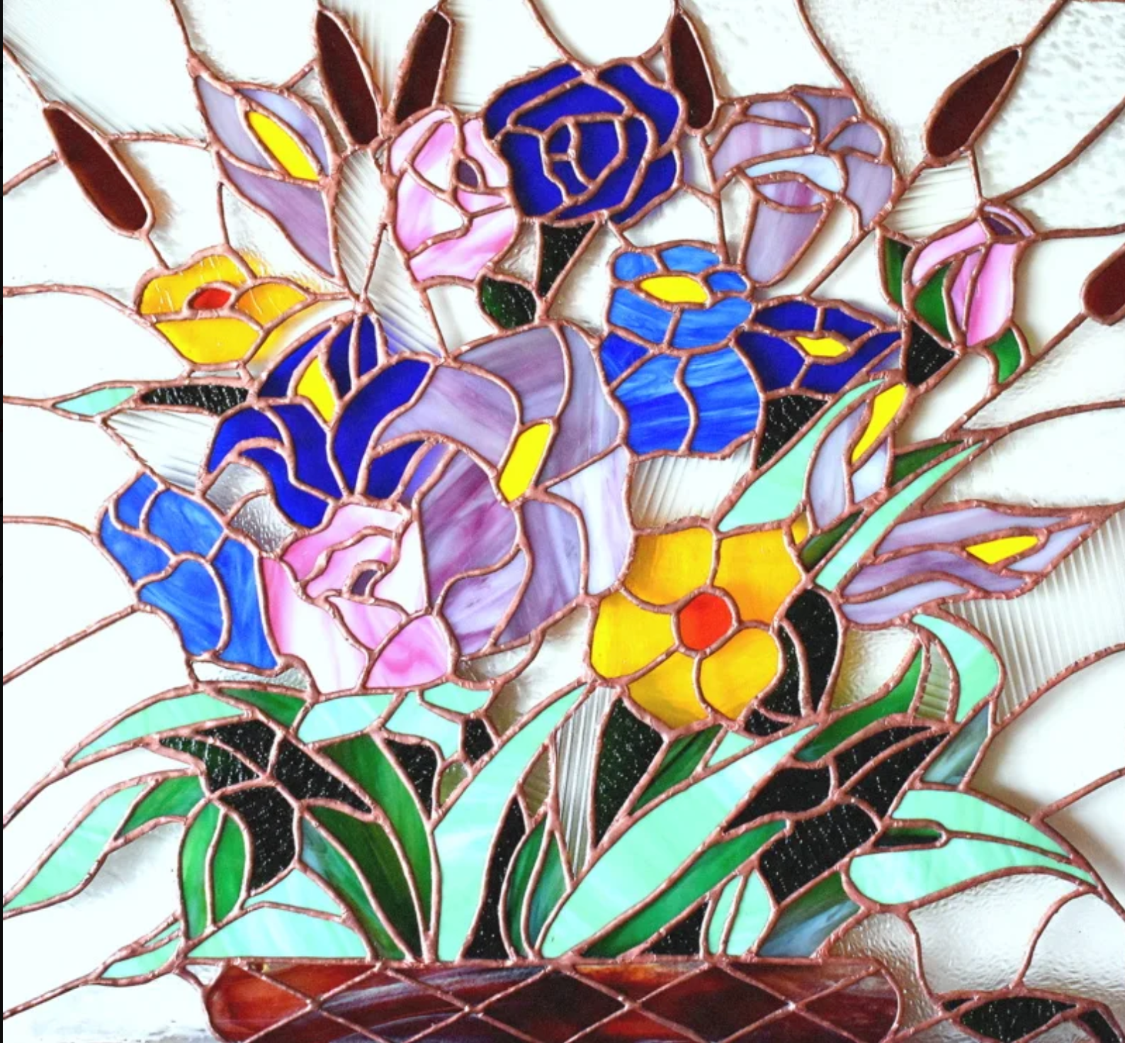 Bouquet 60x56 Création vitrail tiffany