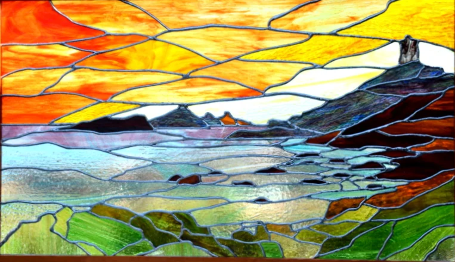 Les iles sanguinaires 89x51 Bouquet 60x56 Création vitrail tiffany