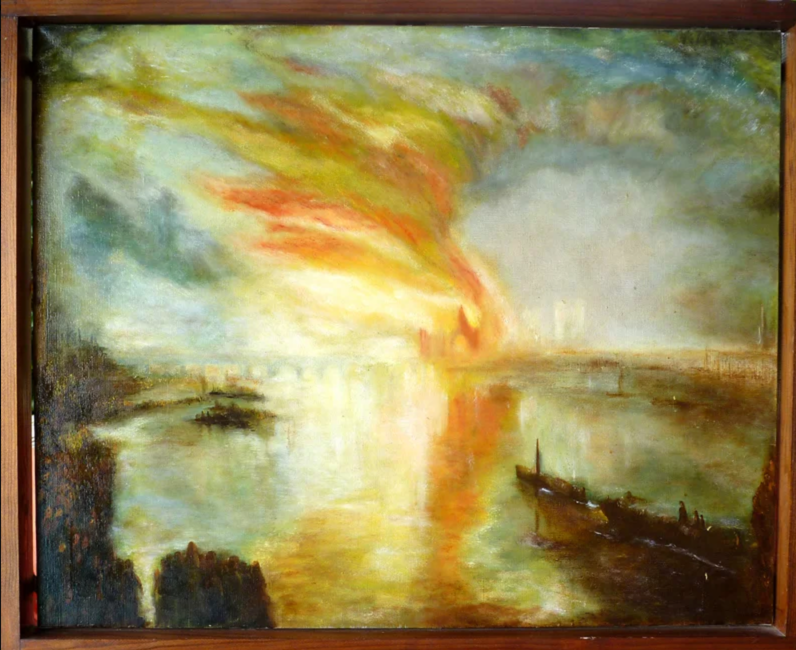 Turner l'incendie de la chambre des lords a Londre 81x65 - Reproduction